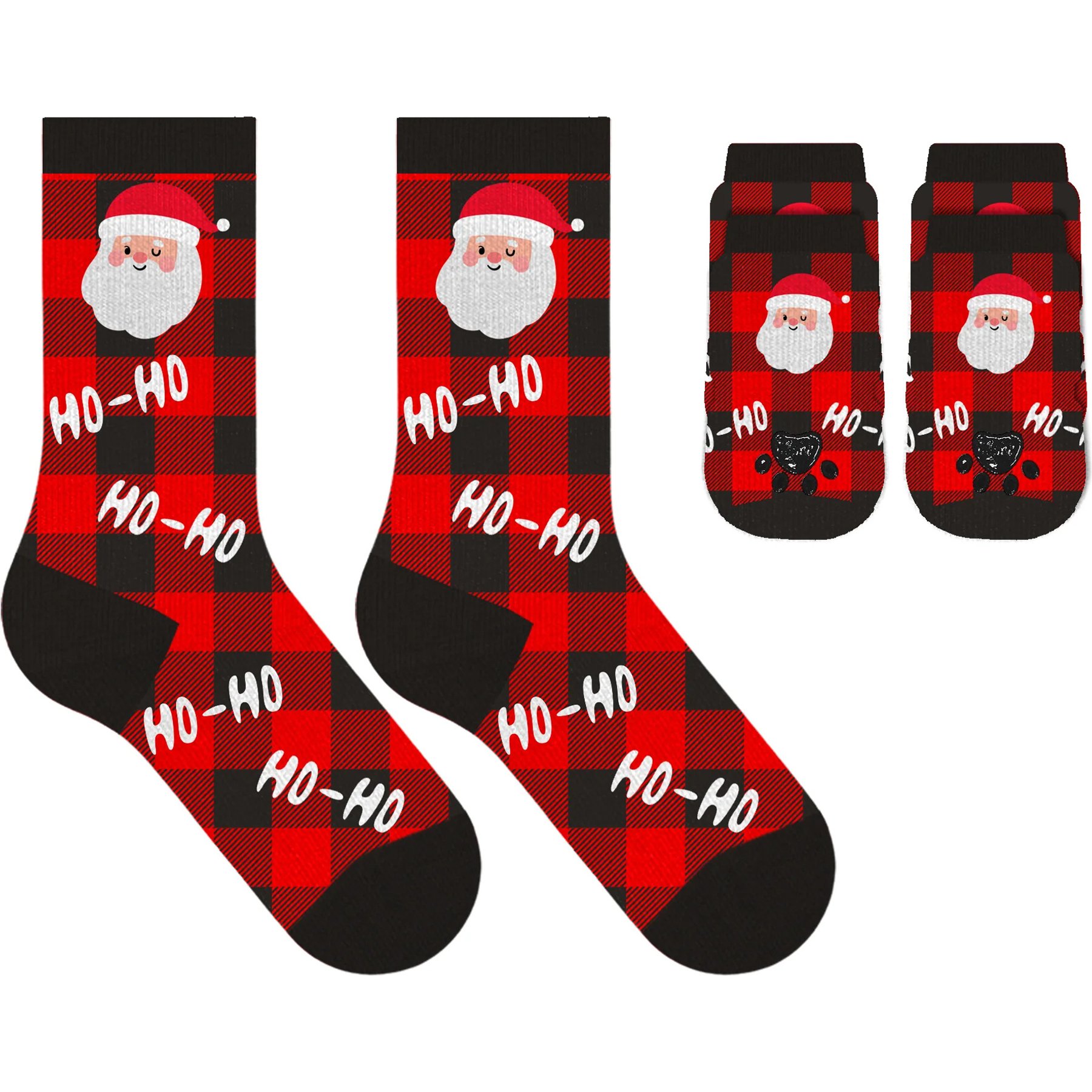 Furry Twinz Christmas Matching Pet & Owner Fun Socks, Santa