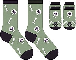 Furry Twinz Matching Pet & Owner Fun Socks, Skulls