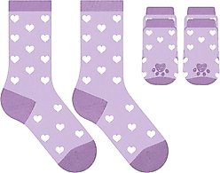 Furry Twinz Valentine's Day Matching Pet & Owner Fun Socks, Hearts
