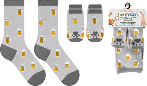 Show full view: Furry Twinz Matching Pet & Owner Fun Socks, Beer slide 2 of 3
