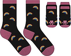 Furry Twinz Matching Pet & Owner Fun Socks, Rainbow slide 1 of 3