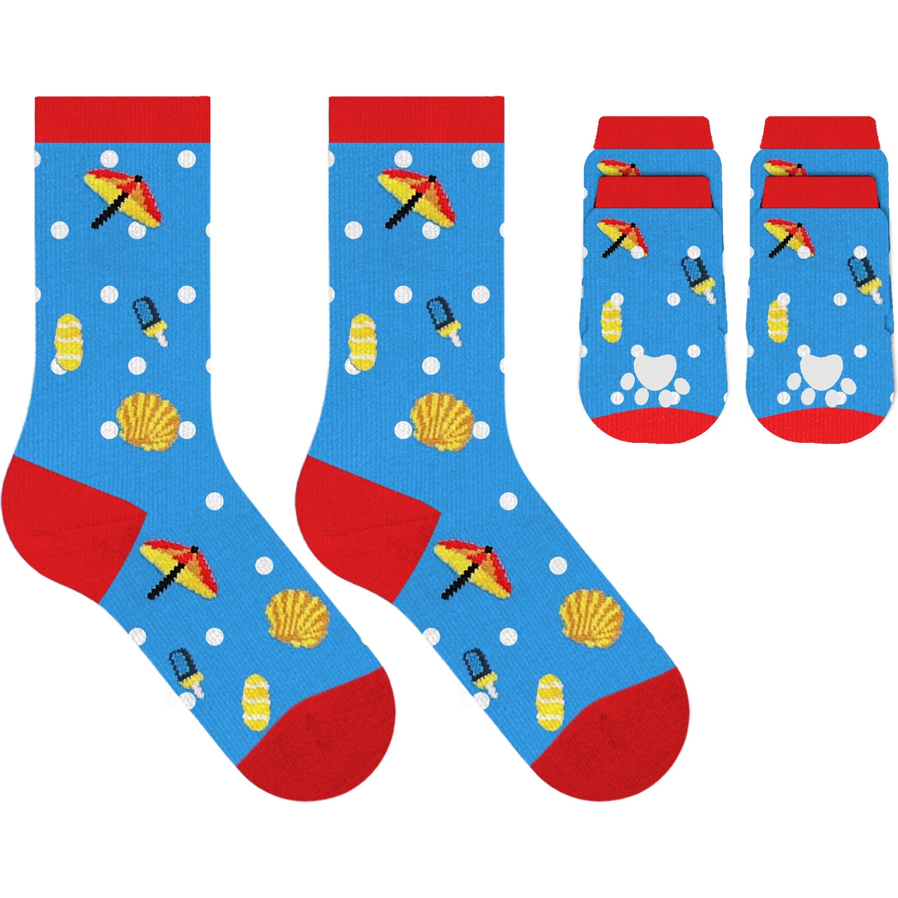 Furry Twinz Matching Pet & Owner Fun Socks, Summer