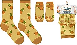 Furry Twinz Matching Pet & Owner Fun Socks, Pineapple slide 2 of 2