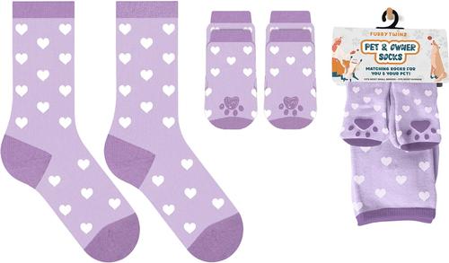 Show full view: Furry Twinz Valentine's Day Matching Pet & Owner Fun Socks, Hearts slide 2 of 3