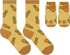 Furry Twinz Matching Pet & Owner Fun Socks, Pineapple