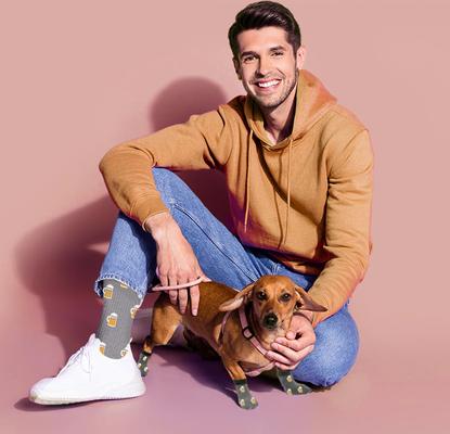 Show full view: Furry Twinz Matching Pet & Owner Fun Socks, Beer slide 3 of 3