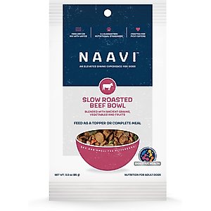 Naavi Slow Roasted Beef Bowl Air Dried Dog Food, 3-oz bag