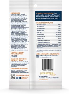 Show full view: Naavi Slow Roasted Turkey Bowl Air Dried Dog Food, 3-oz bag slide 3 of 3