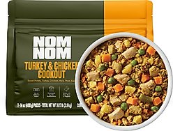 Nom Nom Freshly-Made Frozen Turkey & Chicken Cookout Dog Food, 14-oz pouch, case of 7