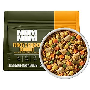 Nom Nom Freshly-Made Frozen Turkey & Chicken Cookout Dog Food, 14-oz pouch, case of 7