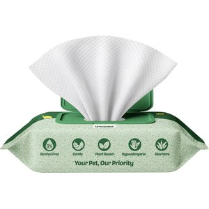 Petazy Extra-Thick Deodorizing Dog Grooming Wipes, Unscented, 100 count