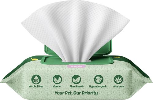 Show full view: Petazy Extra-Thick Deodorizing Dog Grooming Wipes, Lavender-Scented, 400 count slide 2 of 9