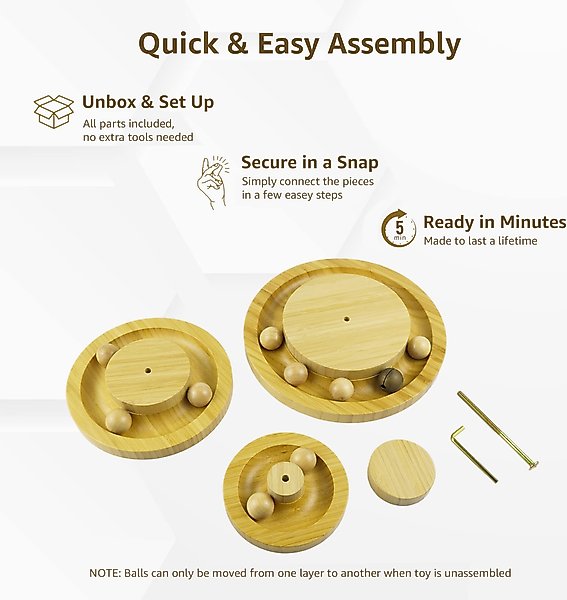 Show full view: Pet Fit For Life Wooden Track Cat Ball Toy, Brown, Medium slide 4 of 5