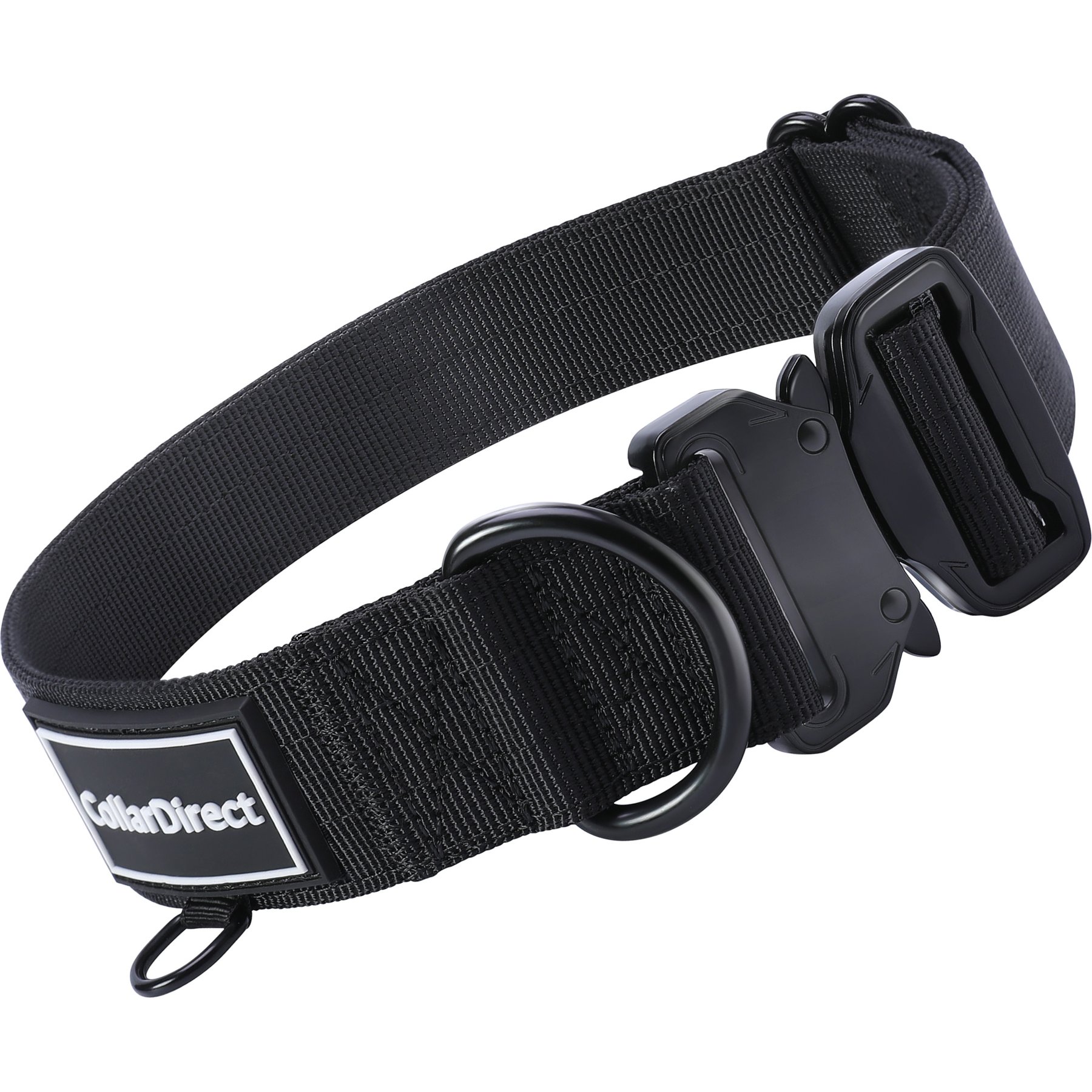 CollarDirect Double-Layered Nylon Standard Dog Collar, Black, Small: 11 to 15-in neck, 1-in wide