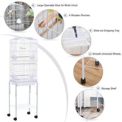 Show full view: Little Pals 60-in Metal Indoor Bird Cage Starter Kit with Detachable Rolling Stand slide 4 of 8