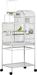 PawHut 55-in Parrot Bird Cage with Toy Hooks, White