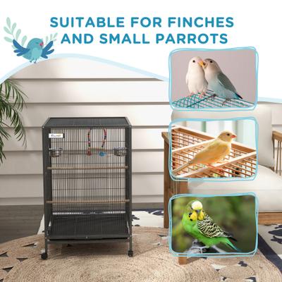 Show full view: PawHut Large Indoor & Outdoor Tabletop Bird Cage, Gray, 19 x 18 x 29.25-in slide 8 of 9