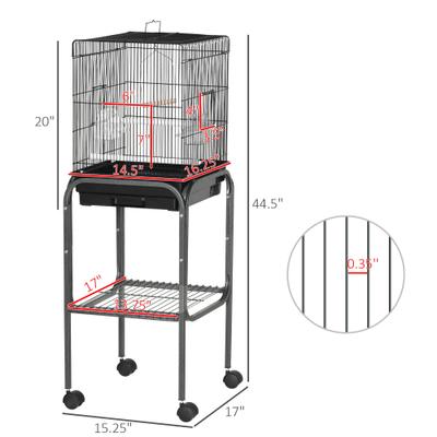 Show full view: Little Pals 45-in Metal Indoor Bird Cage with Detachable Rolling Stand slide 3 of 9