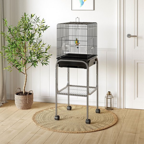 Show full view: Little Pals 45-in Metal Indoor Bird Cage with Detachable Rolling Stand slide 3 of 9