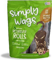 Simply Wags Retriever Rolls Peanut Butter Dog Chew Treats, 10-oz bag