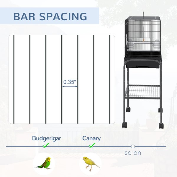 Show full view: Little Pals 45-in Metal Indoor Bird Cage with Detachable Rolling Stand slide 1 of 9
