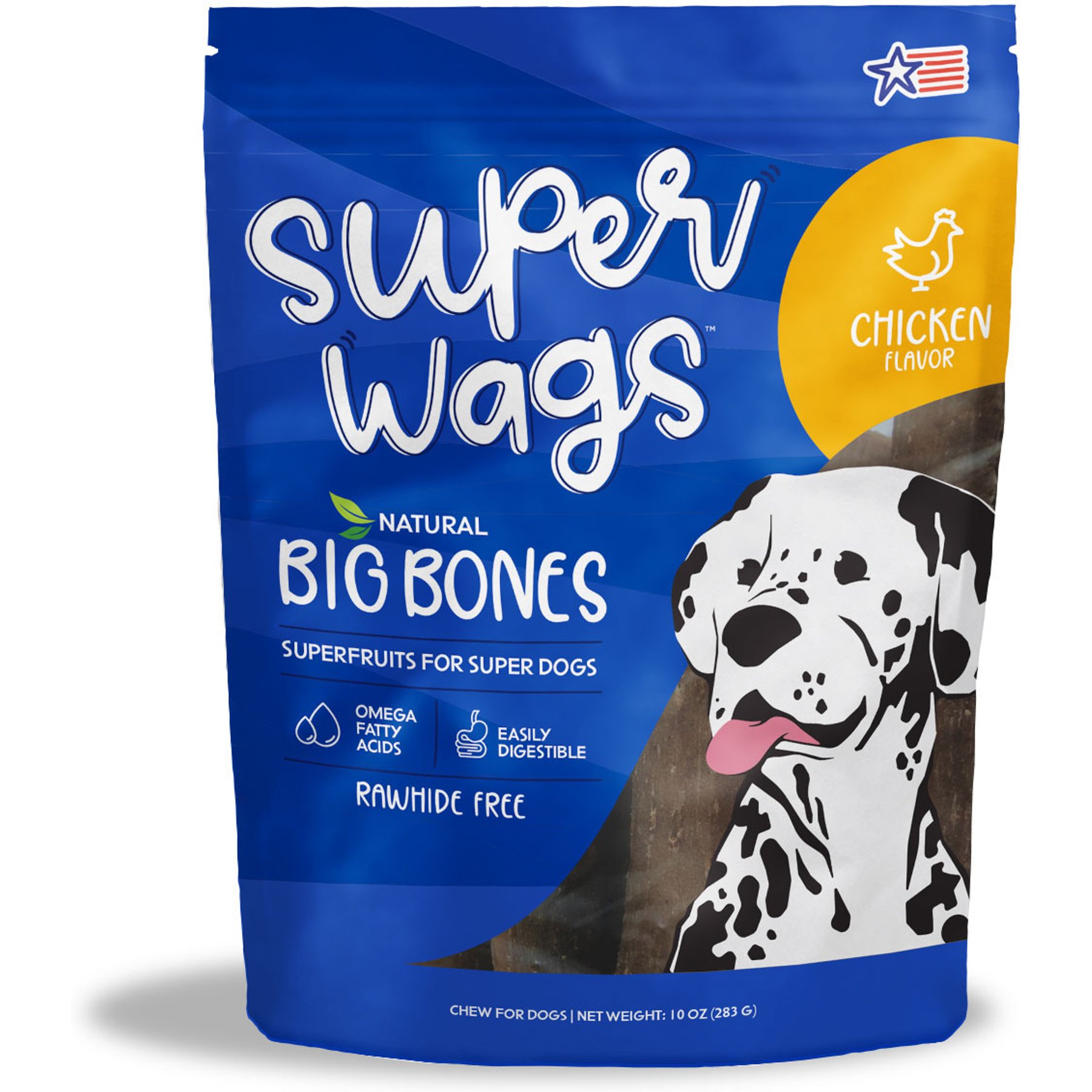Super Wags Big Bones Chicken Dog Chew Treats, 10-oz bag