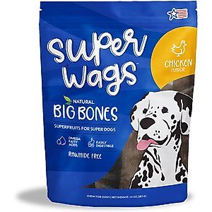 Super Wags Big Bones Chicken Dog Chew Treats, 10-oz bag