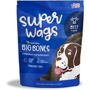 Super Wags Big Bones Beef Dog Chew Treats, 10-oz bag