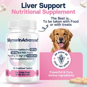 SilymarinAdvanced S-Adenosylmethionine & Silybin Tablet Liver Health Supplement for Large Dogs, 30 count