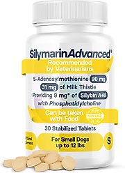 SilymarinAdvanced S-Adenosylmethionine & Silybin Tablet Liver Health Supplement for Small Dogs, 30 count
