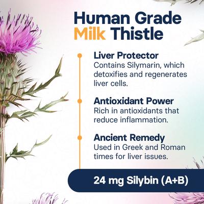 Show full view: SilymarinAdvanced S-Adenosylmethionine & Silybin Tablet Liver Health Supplement for Medium Dogs, 30 count slide 5 of 10