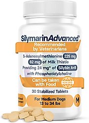 SilymarinAdvanced S-Adenosylmethionine & Silybin Tablet Liver Health Supplement for Medium Dogs, 30 count slide 1 of 9