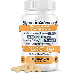 SilymarinAdvanced S-Adenosylmethionine & Silybin Tablet Liver Health Supplement for Medium Dogs, 30 count
