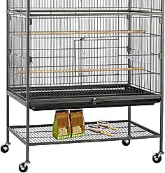 Savpee 52-in Wrought Steel Standing Cockatiel Cage, Black slide 2 of 5
