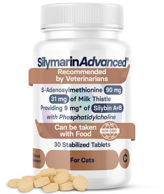 Show full view: SilymarinAdvanced S-Adenosylmethionine & Silybin Tablet Liver Health Supplement for Cats, 30 count slide 1 of 10