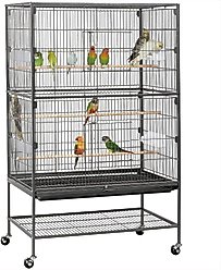 Savpee 52-in Wrought Steel Standing Cockatiel Cage, Black