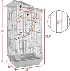 Savpee 39-in Roof Top Bird Cage, White slide 2 of 5