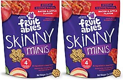 Fruitables Skinny Minis Apple Bacon Flavor Soft & Chewy Dog Treats, 12-oz bag, bundle of 2