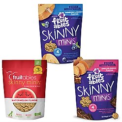 Variety Pack - Fruitables Skinny Minis Pumpkin & Berry Flavor Dog Treats, Watermelon & Bison Flavors