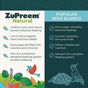 ZuPreem Natural Medium & Large Smart Pellet Bird Food, 3-lb bag