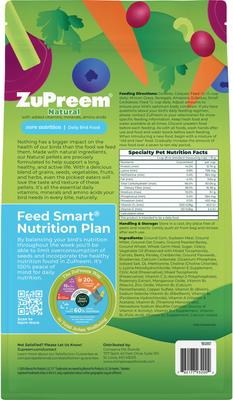 Show full view: ZuPreem Smart Selects Parrot & Conure Food, 4-lb bag slide 2 of 11