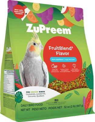Show full view: ZuPreem FruitBlend Flavor with Natural Flavors Daily Medium Bird Food, 2-lb bag slide 3 of 10
