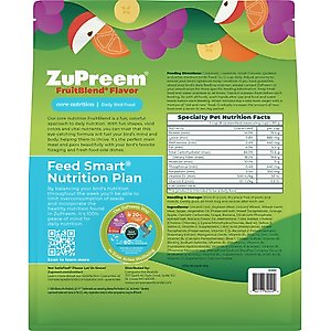 ZuPreem FruitBlend Flavor with Natural Flavors Daily Medium Bird Food, 2-lb bag