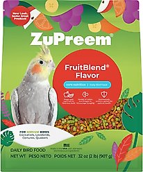 ZuPreem FruitBlend Flavor with Natural Flavors Daily Medium Bird Food, 2-lb bag