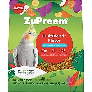 ZuPreem FruitBlend Flavor with Natural Flavors Daily Medium Bird Food, 2-lb bag