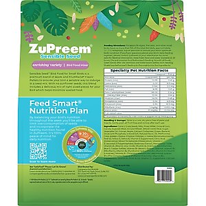 ZuPreem Sensible Seed Small Bird Food, 2-lb bag