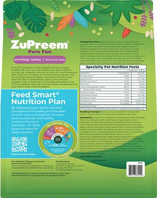 Show full view: ZuPreem Pure Fun Parrot & Conure Bird Food, 2-lb bag slide 2 of 10