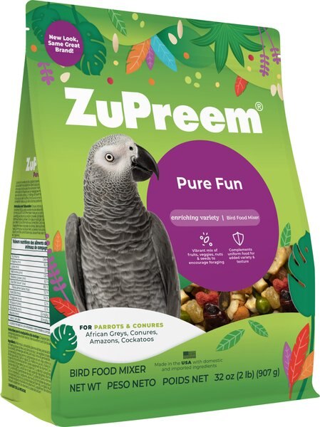 ZuPreem Pure Fun Parrot & Conure Bird Food, 2-lb bag