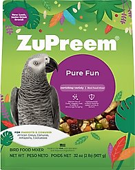 ZuPreem Pure Fun Parrot & Conure Bird Food, 2-lb bag