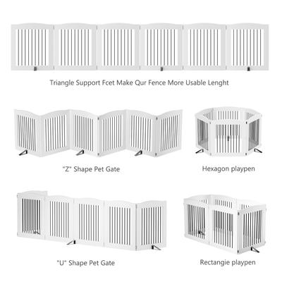 Show full view: LovMor Freestanding Indoor Dog Gate, White, 6 Panels: 144 x 32-in slide 8 of 9